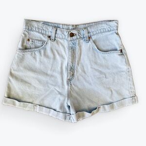 Levi Vintage Denim Shorts Orange tab perfectly faded blue jean shorts USA cotton